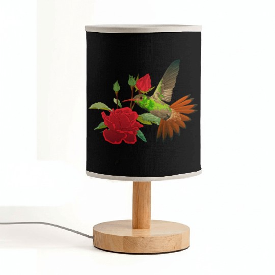 Hummingbird With Flower Fabric Lamps