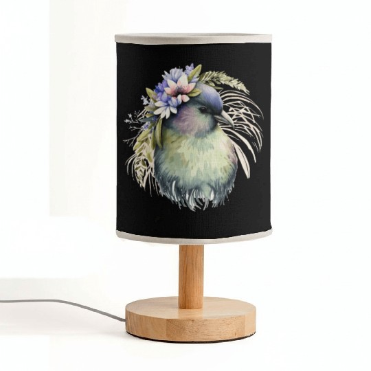 Cute Kiwi Bird Flower Crown Floral Exotic Birds Fabric Lamps