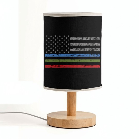 Thin Blue Green Red Line American Flag Support Fabric Lamps