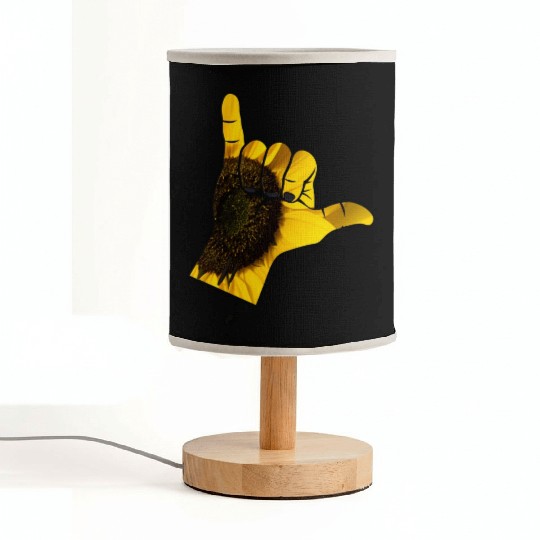 Shaka Hand On Yellow Sunflower Plant Fabric Lamps