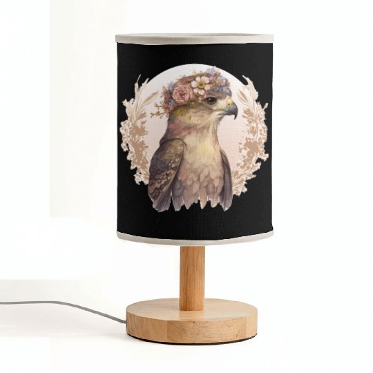 Watercolor Hawk Bird Of Prey Flower Crown Floral B Fabric Lamps