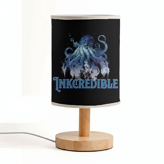 inkcredible - kraken octopus pun ink Fabric Lamps