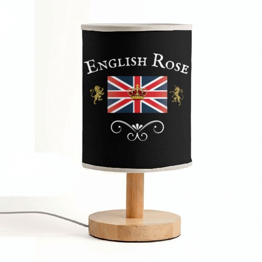 English Rose Union Jack Flag England British Brita Fabric Lamps