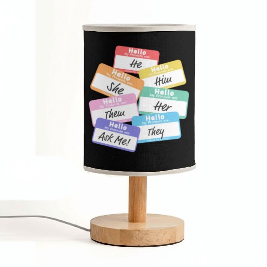Pride Rainbow Pronouns Fabric Lamps