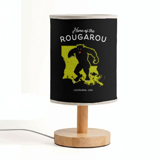 Home Of The Rougarou Louisiana Usa Cryptid Fabric Lamps