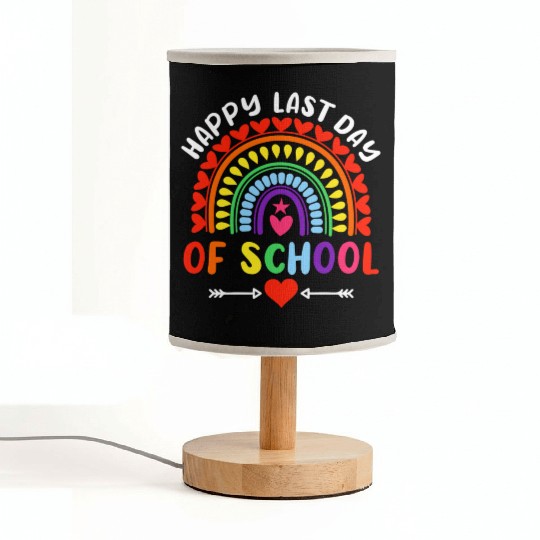 Rainbow Happy Last Day Of School Teacher Boys Fabric Lamps
