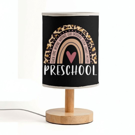 Leopard Rainbow Preschool Teacher Prek Back To Sch Fabric Lamps