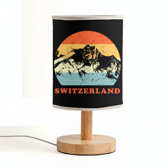 Switzerland Mountain Throwback Vacation Fabric Lamps
