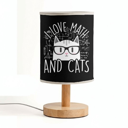 I Love Math And Cats Kitty Cat Feline Fabric Lamps