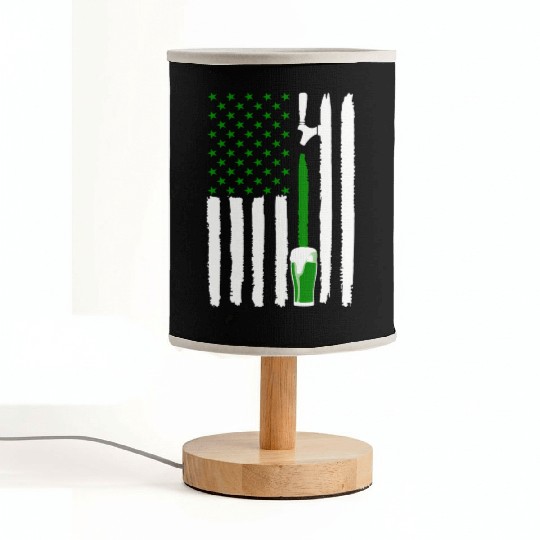 Green St PatricDay Beer American Flag Patriotic Ir Fabric Lamps