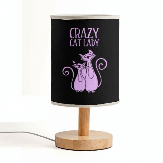 Crazy Cat Lady For Cat Purple Fabric Lamps