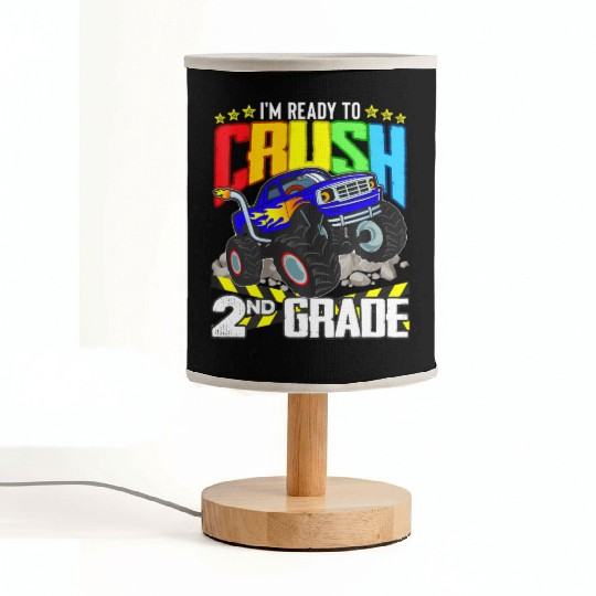 Monster Truck Ready To Crush Second Grade Back To Fabric Lamps