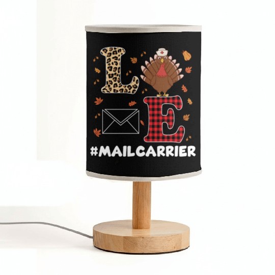 Great Mail Carrier Thanksgiving Turkey Outfit Fabric Lamps