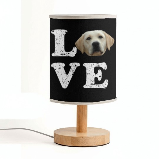 I Love My Yellow Lab Labrador Retriever Dog Fabric Lamps
