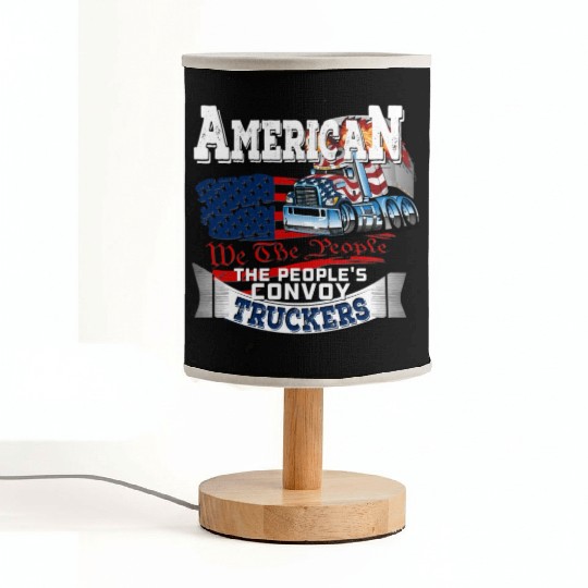 The People'S Convoy 2022 Usa Truck Driver Freedom Fabric Lamps