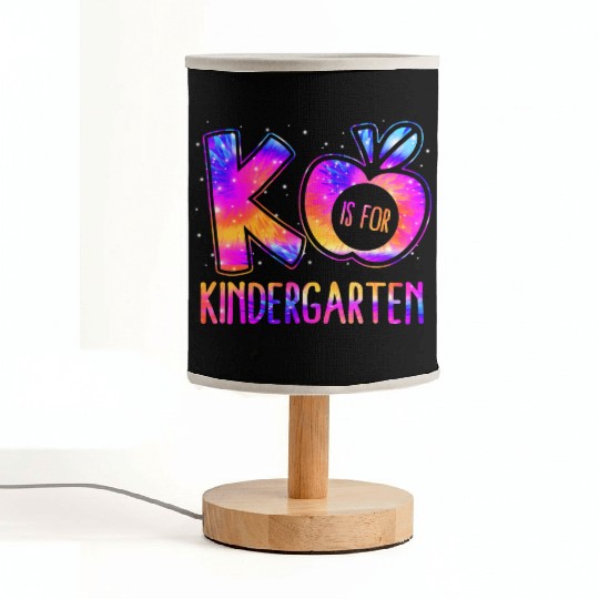 K Is For Kindergarten Teacher Tie Dye Back to Scho Fabric Lamps