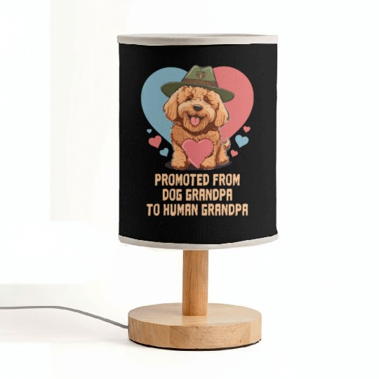 Promoted From Dog Grandpa To Human Grandpa Fabric Lamps