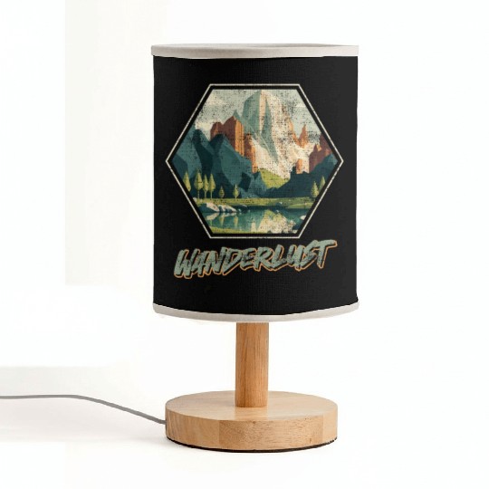 Wanderlust Mountaineer Hiking Mountain love Fabric Lamps