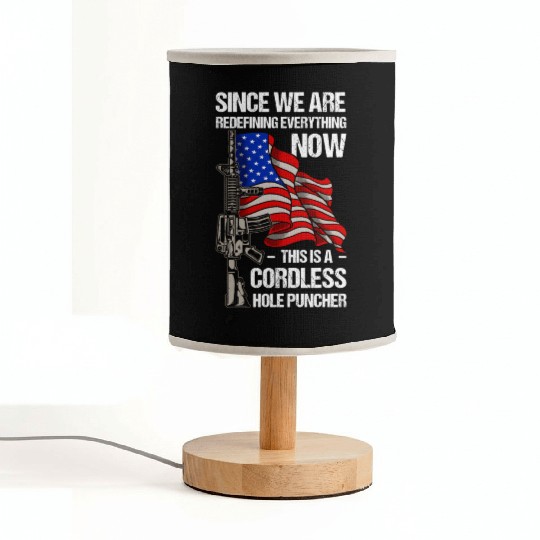 Gun Cordless Hole Puncher American Flag Fabric Lamps