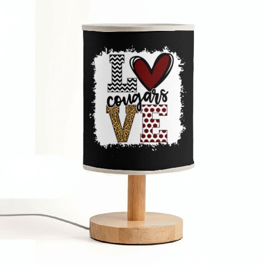 Cougars Mascot Love School Spirit Fantastic Fabric Lamps