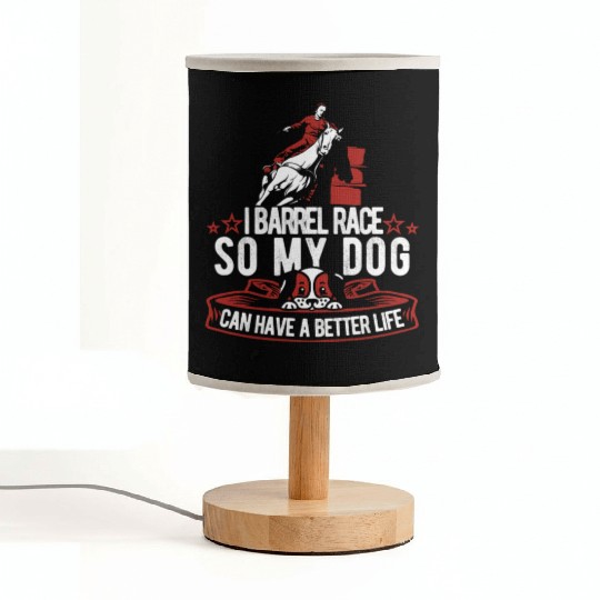 Horse Barrel Racing Dog Fabric Lamps