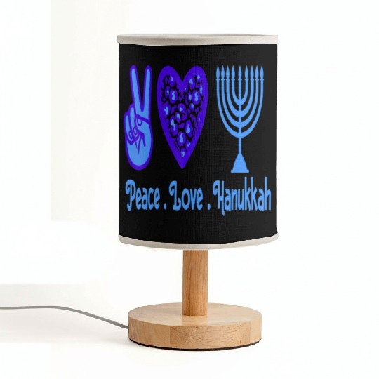 Peace Love Hanukkah 2021 Jewish Menorah Hanukkah C Fabric Lamps