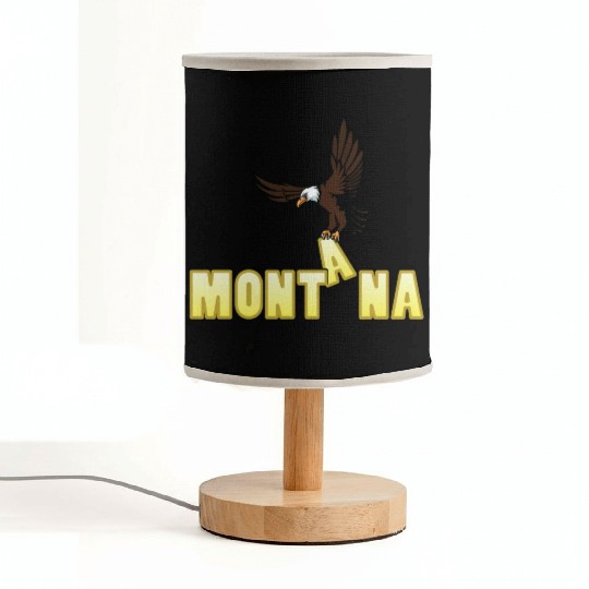 Bald Eagle Bird In Montana Fabric Lamps
