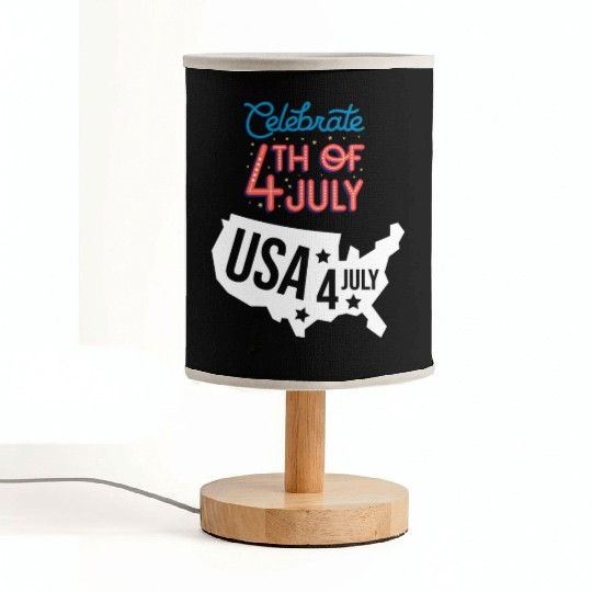 Happy 4th Of July Patriotic American US Flag 4th Fabric Lamps