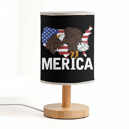 Us Flag Merica Pride Patriot Proud American Bald Fabric Lamps