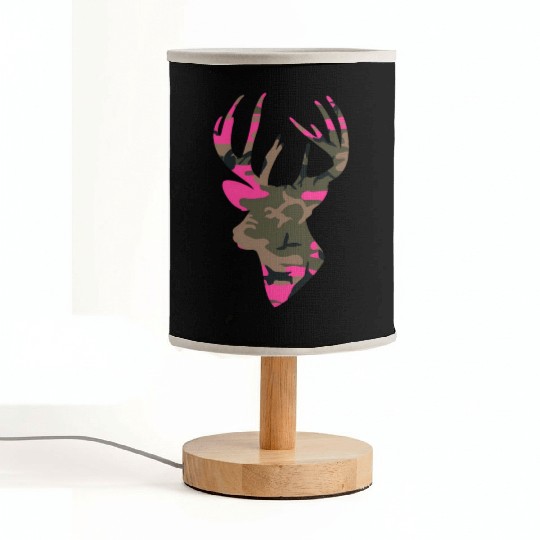 Deer -S Camo Outfitter Black Fabric Lamps