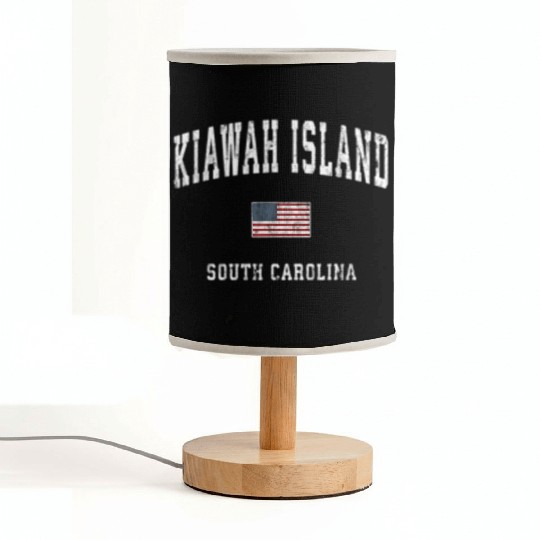 Kiawah Island South Carolina Sc American Flag Fabric Lamps