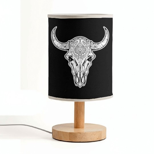 Cow Skull Boho Fabric Lamps