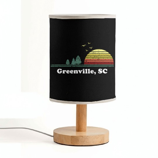 Greenville South Carolina Home Print Fabric Lamps
