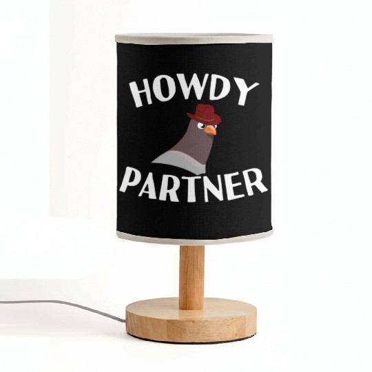 Howdy Partner Pigeon Cowboy Fabric Lamps