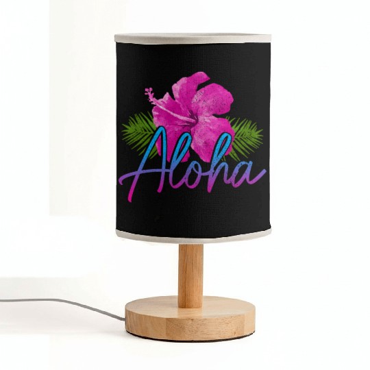 Aloha Hawaiian Islands Hawaii Surf Hibiscus Fabric Lamps