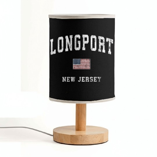 Longport New Jersey Nj American Flag Sports Fabric Lamps
