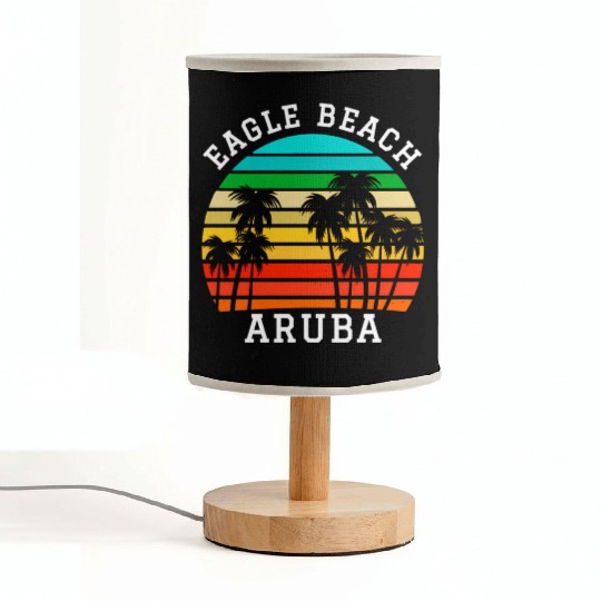 Eagle Beach Aruba Family Vacation Sunset Palm Fabric Lamps