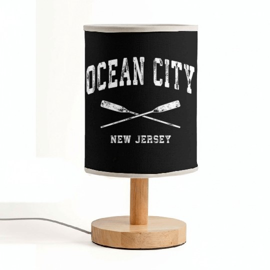 Ocean City New Jersey Nautical Crossed Oars Fabric Lamps