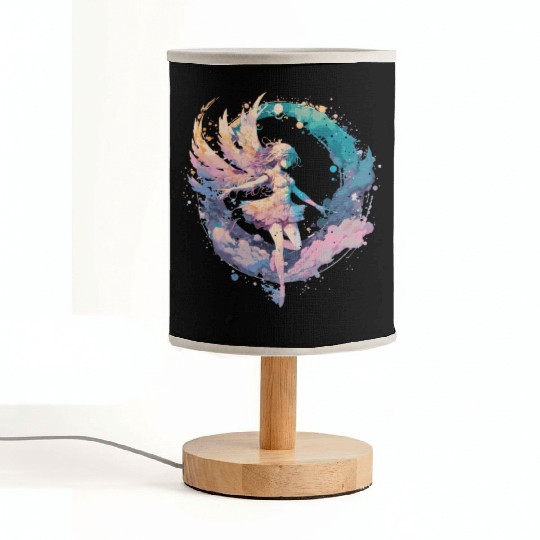 Watercolor Fairy Painting Fairycore Pastel Goth Bu Fabric Lamps