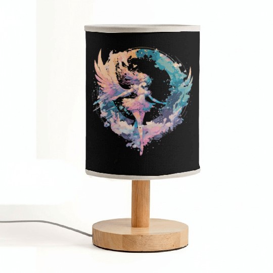 Watercolor Fairy Girls Fairycore Pastel Goth Butte Fabric Lamps