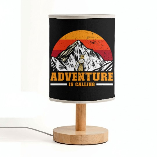 Adventure is Calling hiker Mountaineer Climber Fabric Lamps