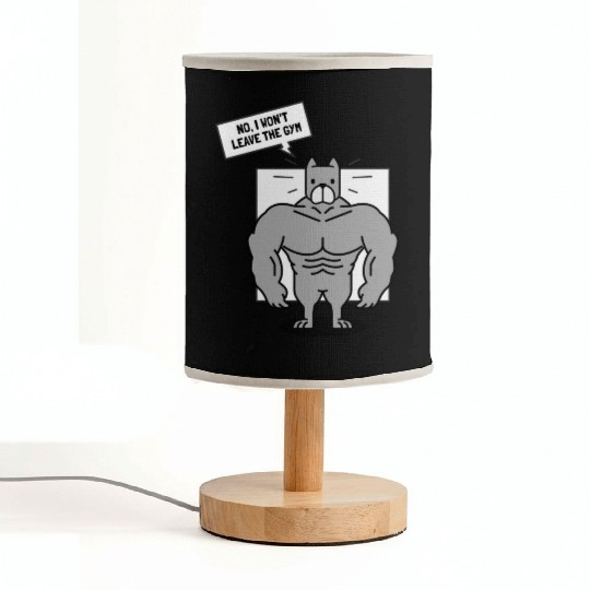No I Won t Leave The Gym Pitbull Dog Fabric Lamps