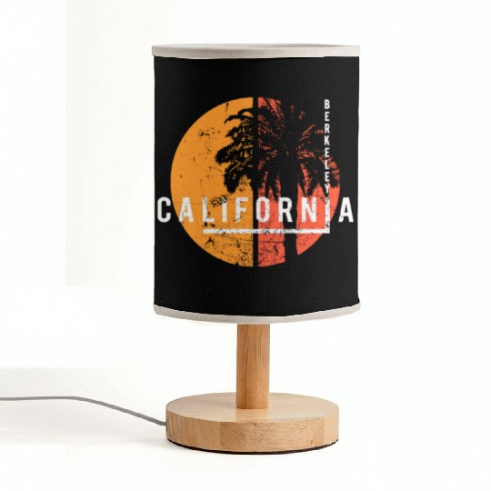 Berkeley California Cool Palm Tree Native Fabric Lamps