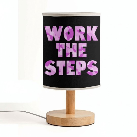 Work the Steps purple camo Fabric Lamps