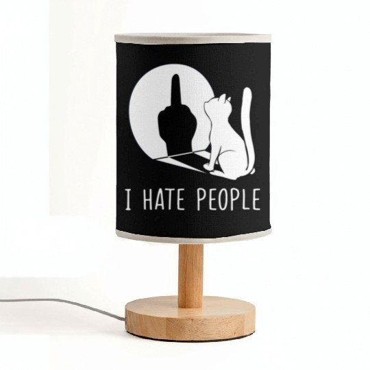 Grumpy Kitten Cats I Don'T Like People Cat I Hate Fabric Lamps