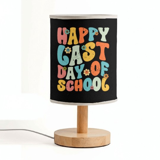 Groovy Happy Last Day of School Teacher Student Fabric Lamps