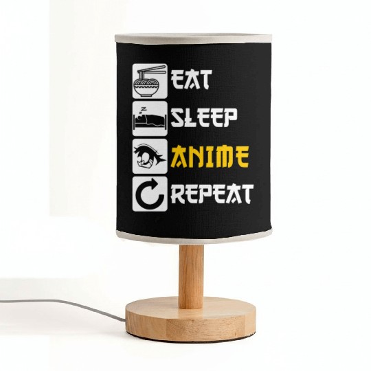Eat Sleep Anime Repeat Manga Japan Saying Cosplay Fabric Lamps