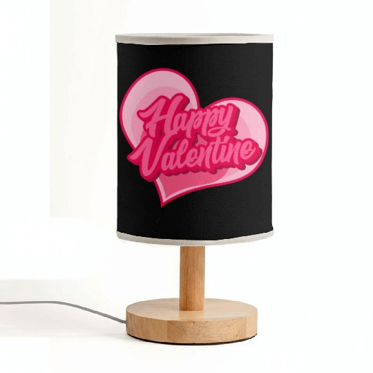 Happy Valentine typography Fabric Lamps