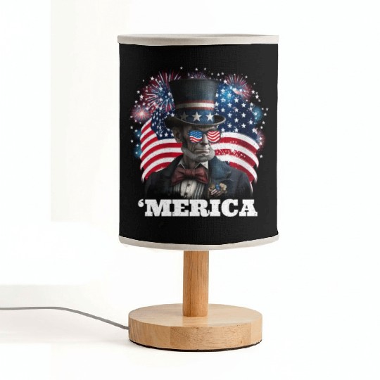 Merica Lincoln Independence Day Party 4th July Fabric Lamps