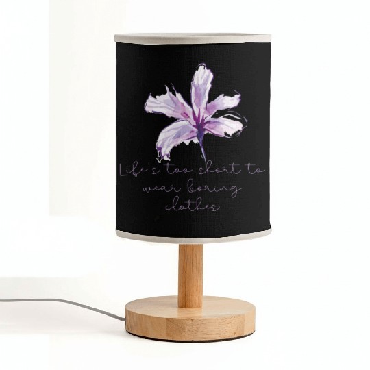 Purple Lily Flower surprise with quote Fabric Lamps